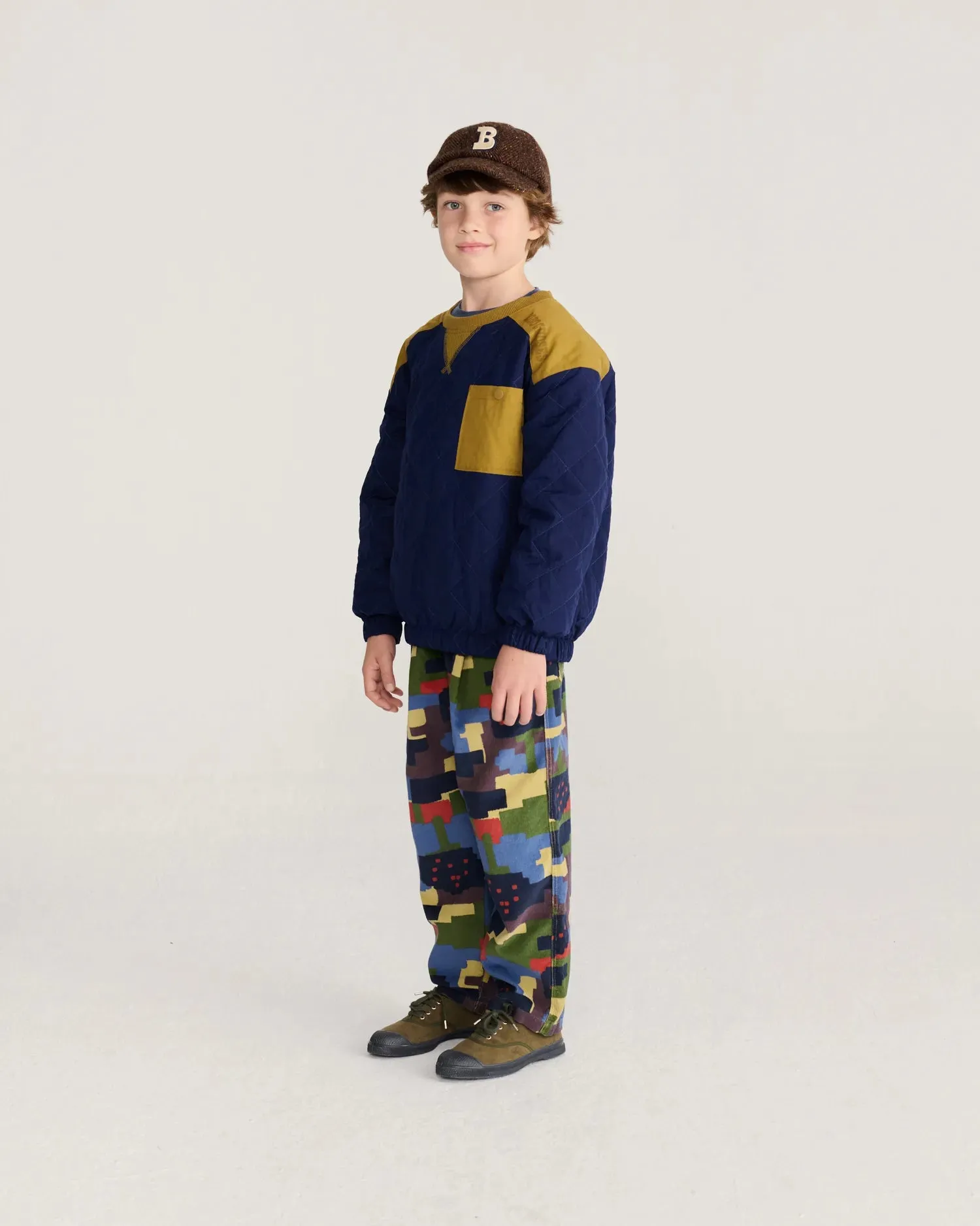 Bobo Choses All About Monsters quiltet sweatshirt midnight blue 2-3 år