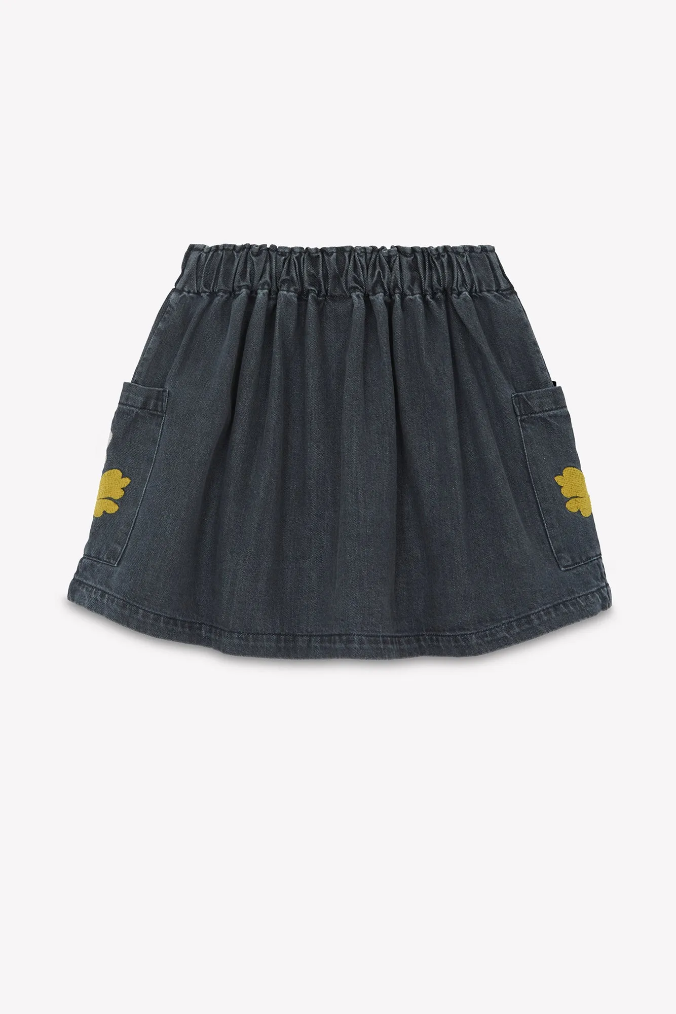 Bonton Mochi nederdel denim grå elastik blomst