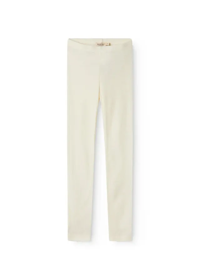 MarMar Copenhagen Leg Uld Rib Leggings Natural uld