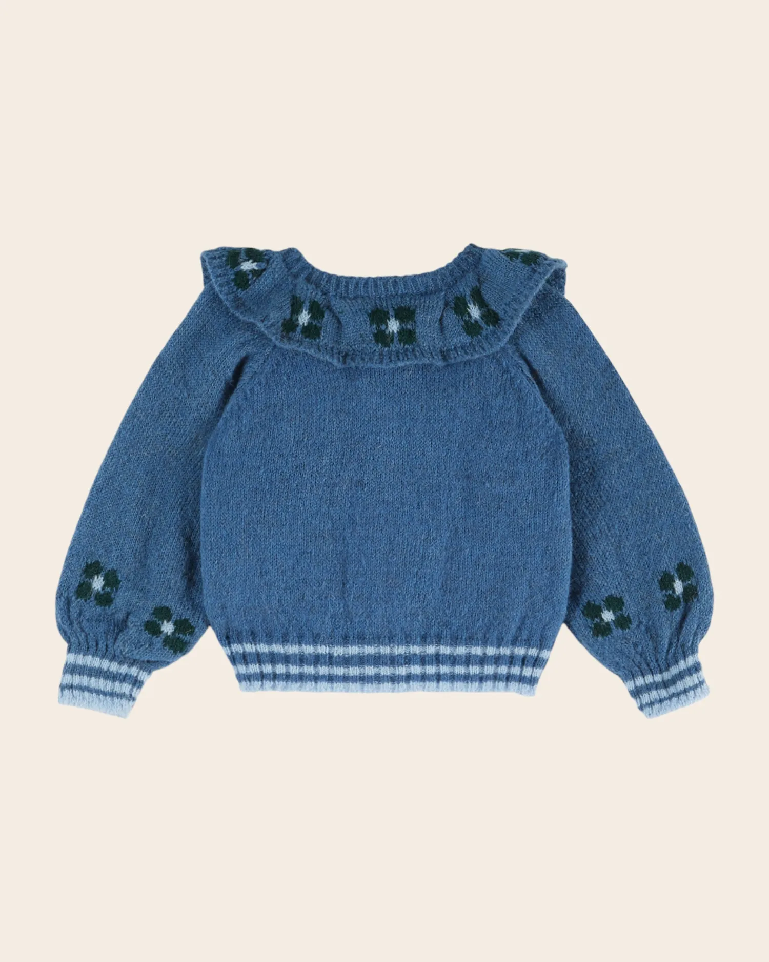 Emile et Ida cardigan alpaka blomstret blå