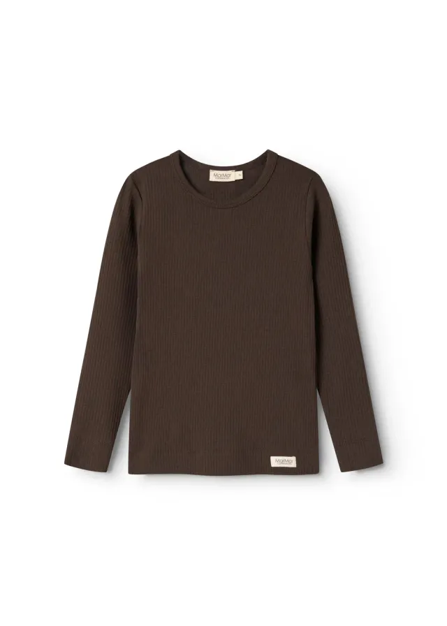 MarMar Copenhagen Plain Tee LS t-shirt dark roast