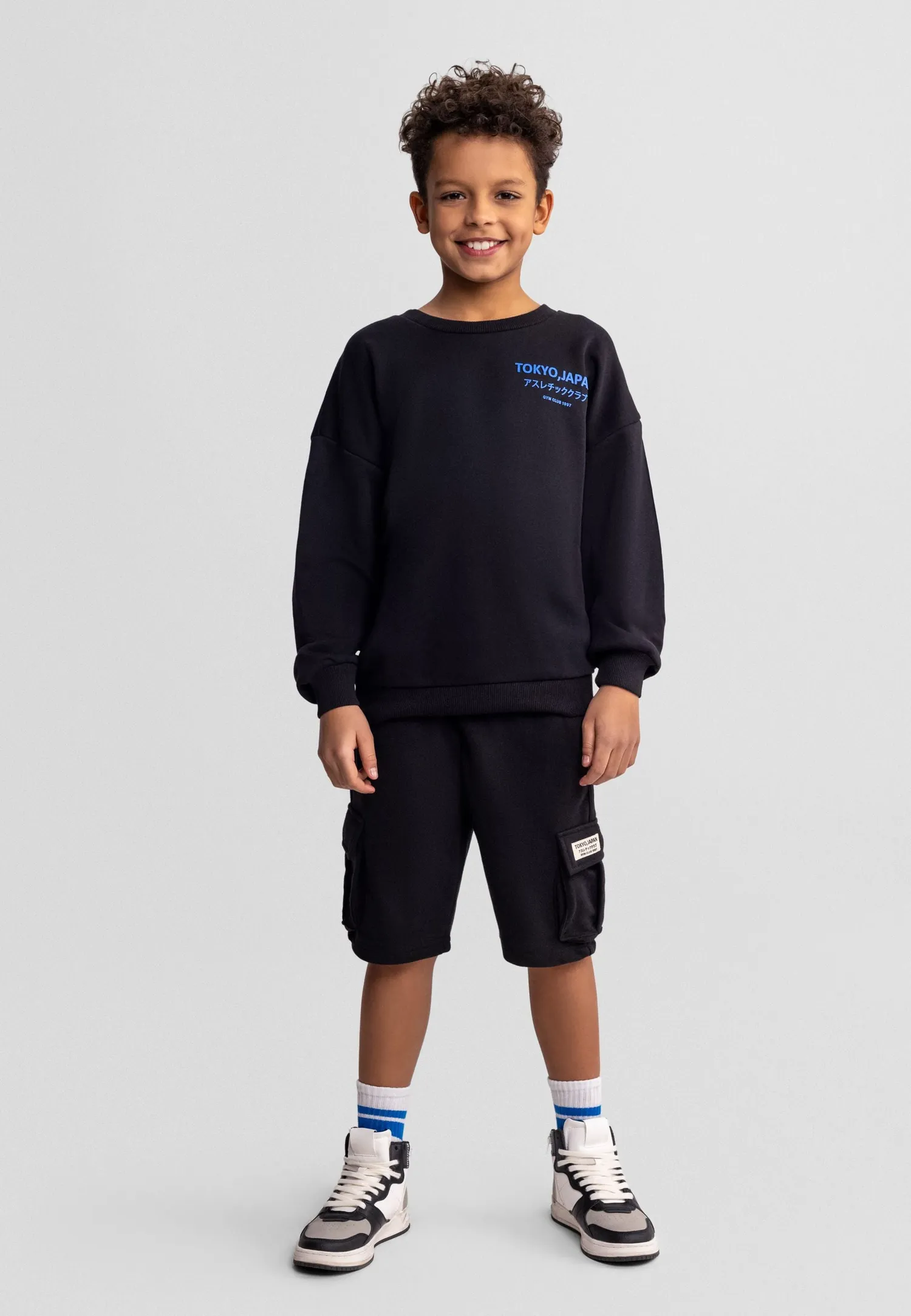 Minoti 44945 cargo jeansshorts til drenge 2-pak