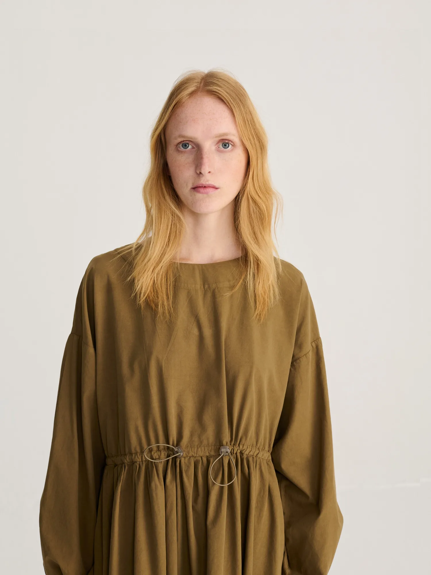 Bobo Choses All About Monsters Poplin elastic waist kjole khaki