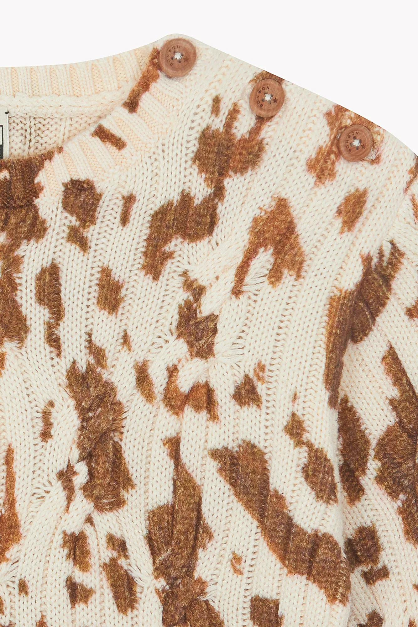 Bonton Misty Cow striktrøje beige ko-plet