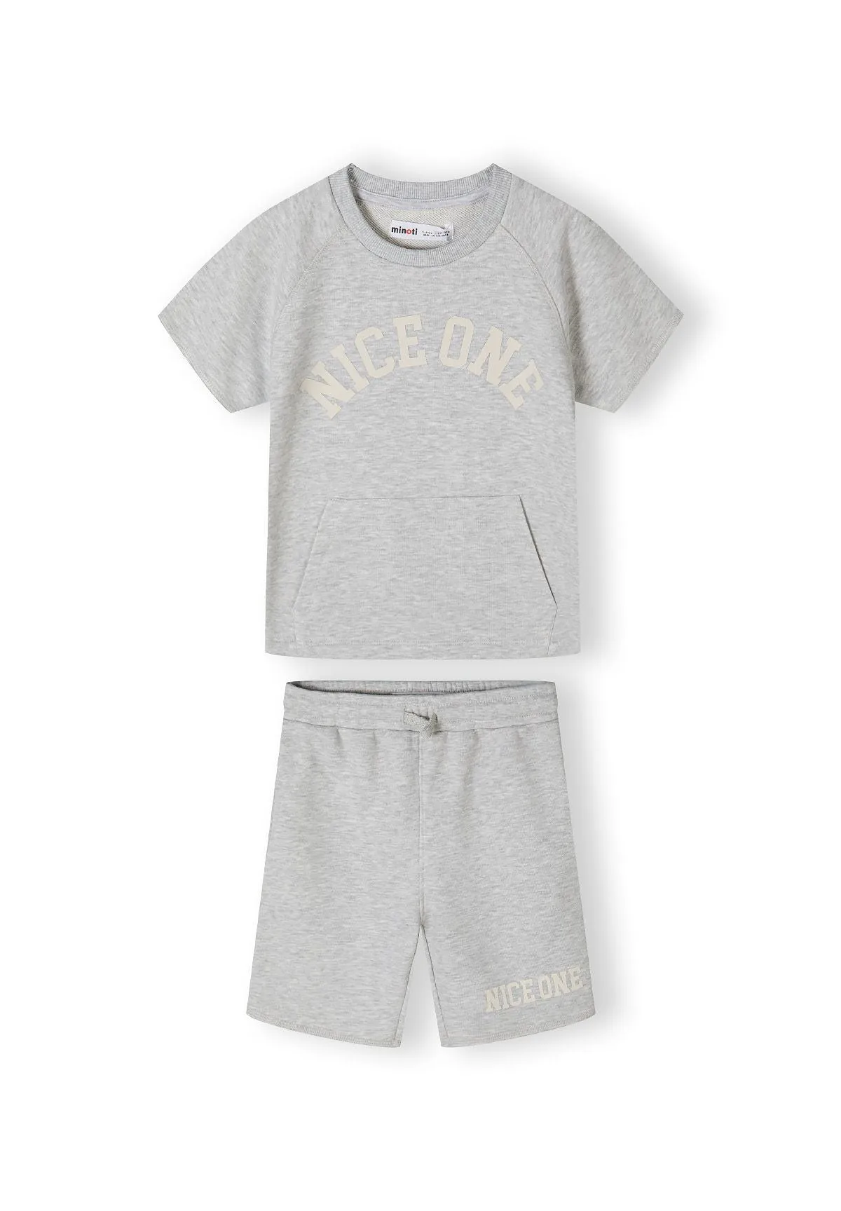 Minoti 42516 T-shirt shorts sæt grå bomuld