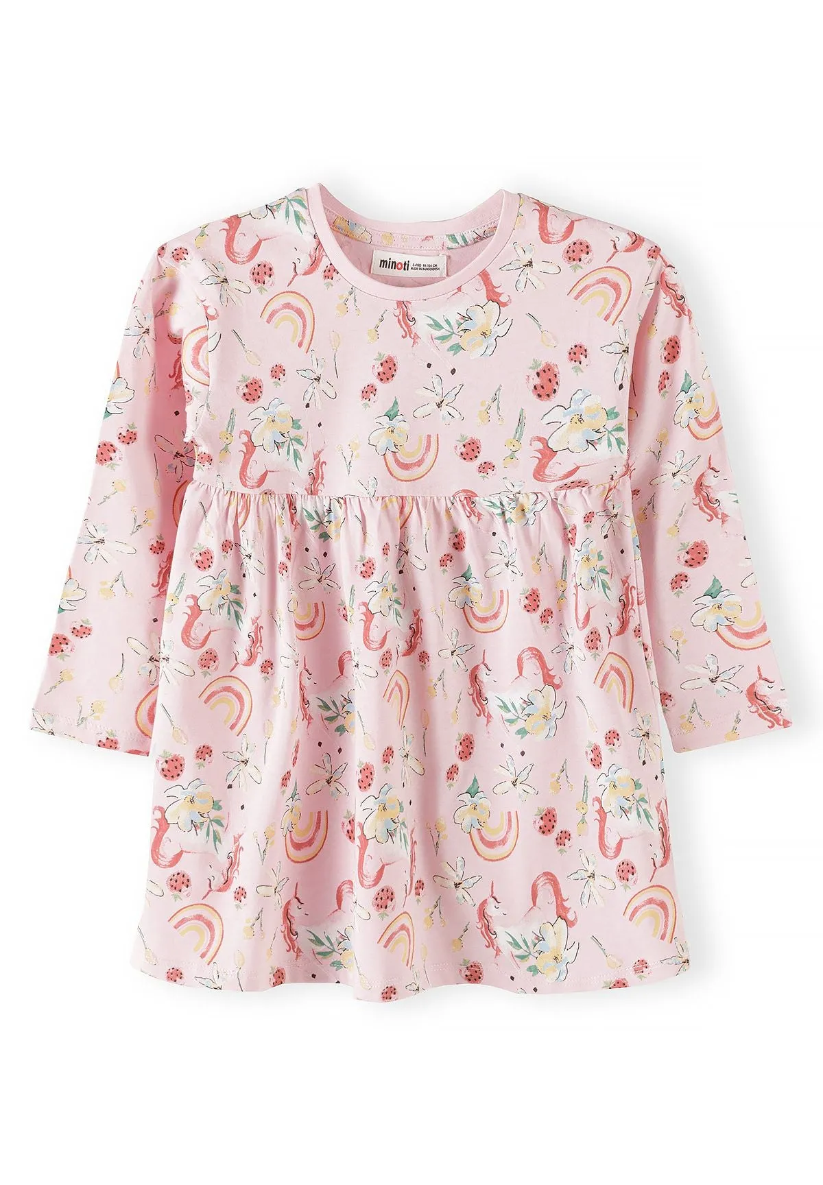 Minoti 44817 kjoler enhjørning 2-pak blå rosa jersey
