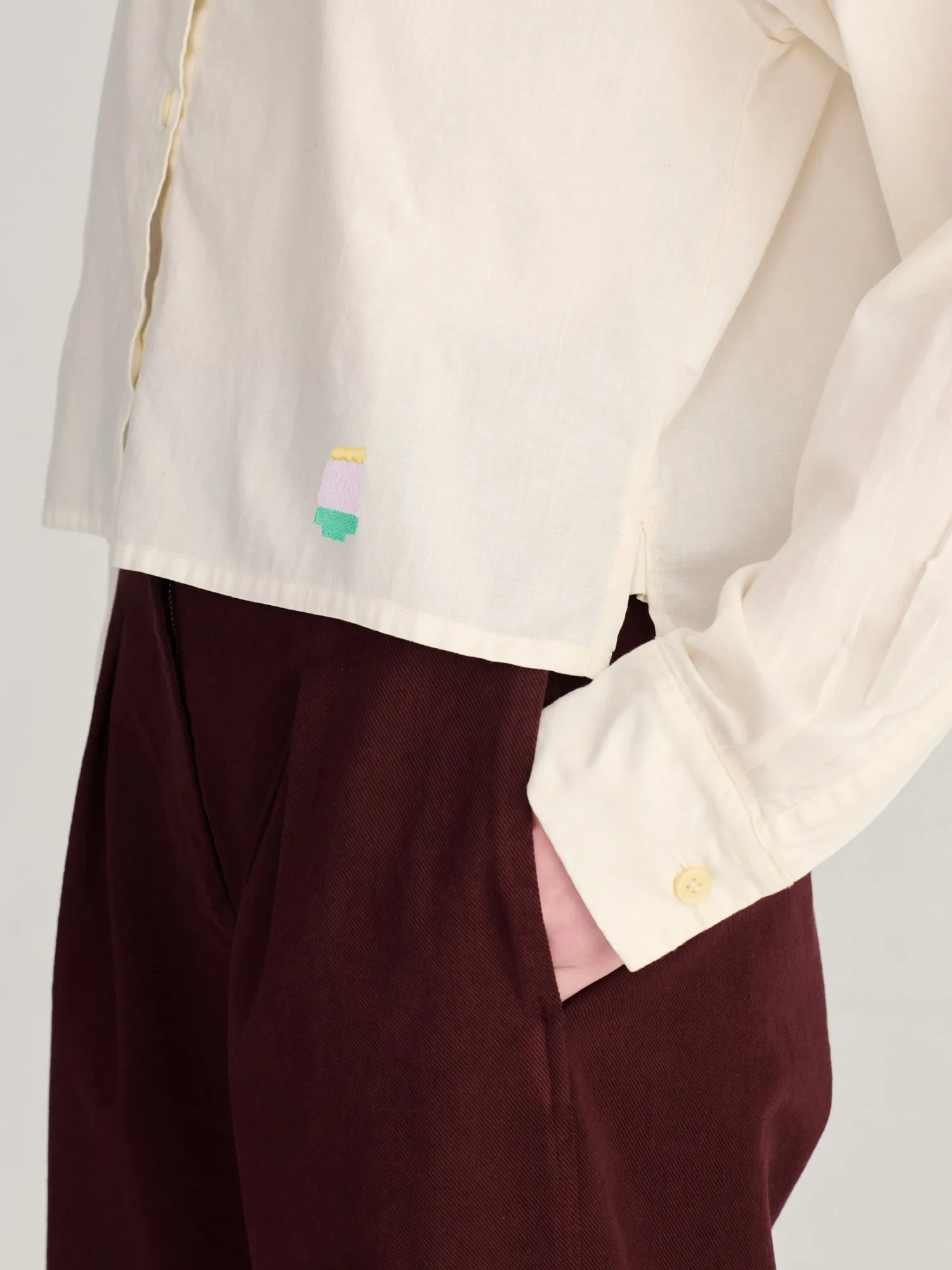 Bobo Choses Pleated Twill Wide-Leg Pants bukser brun bomuld