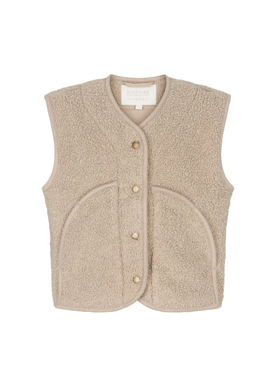 MarMar Jolly Waistcoat teddyvest Oyster Grey varm