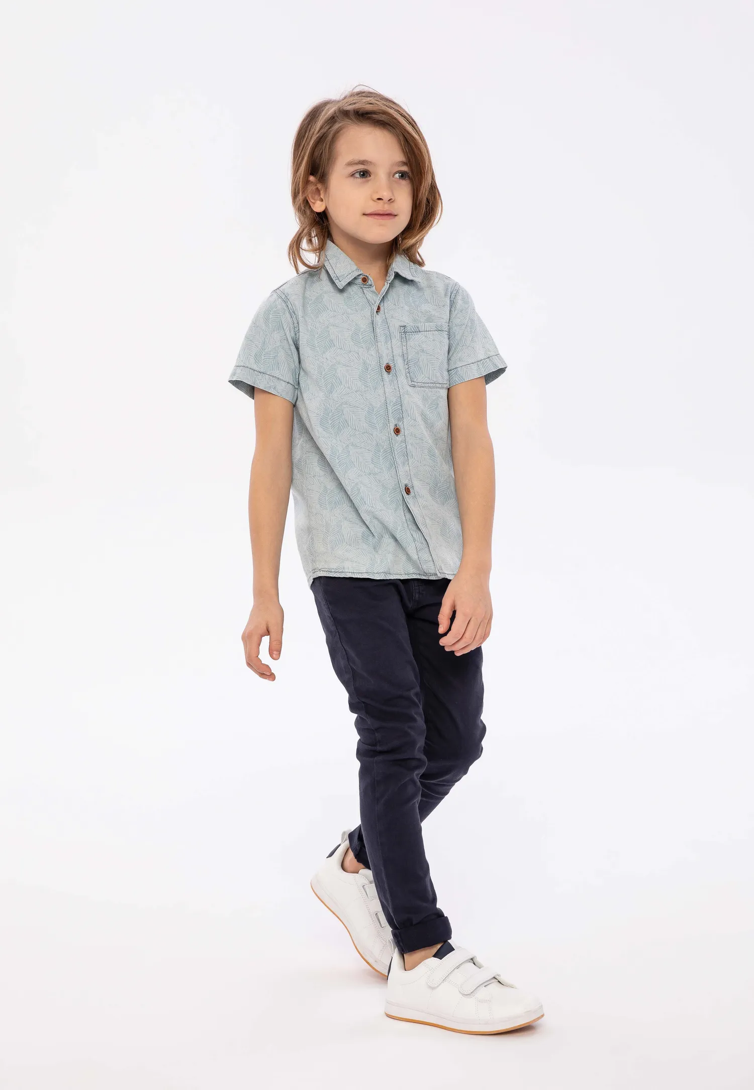 Minoti 38183 denimskjorte lyseblå baby