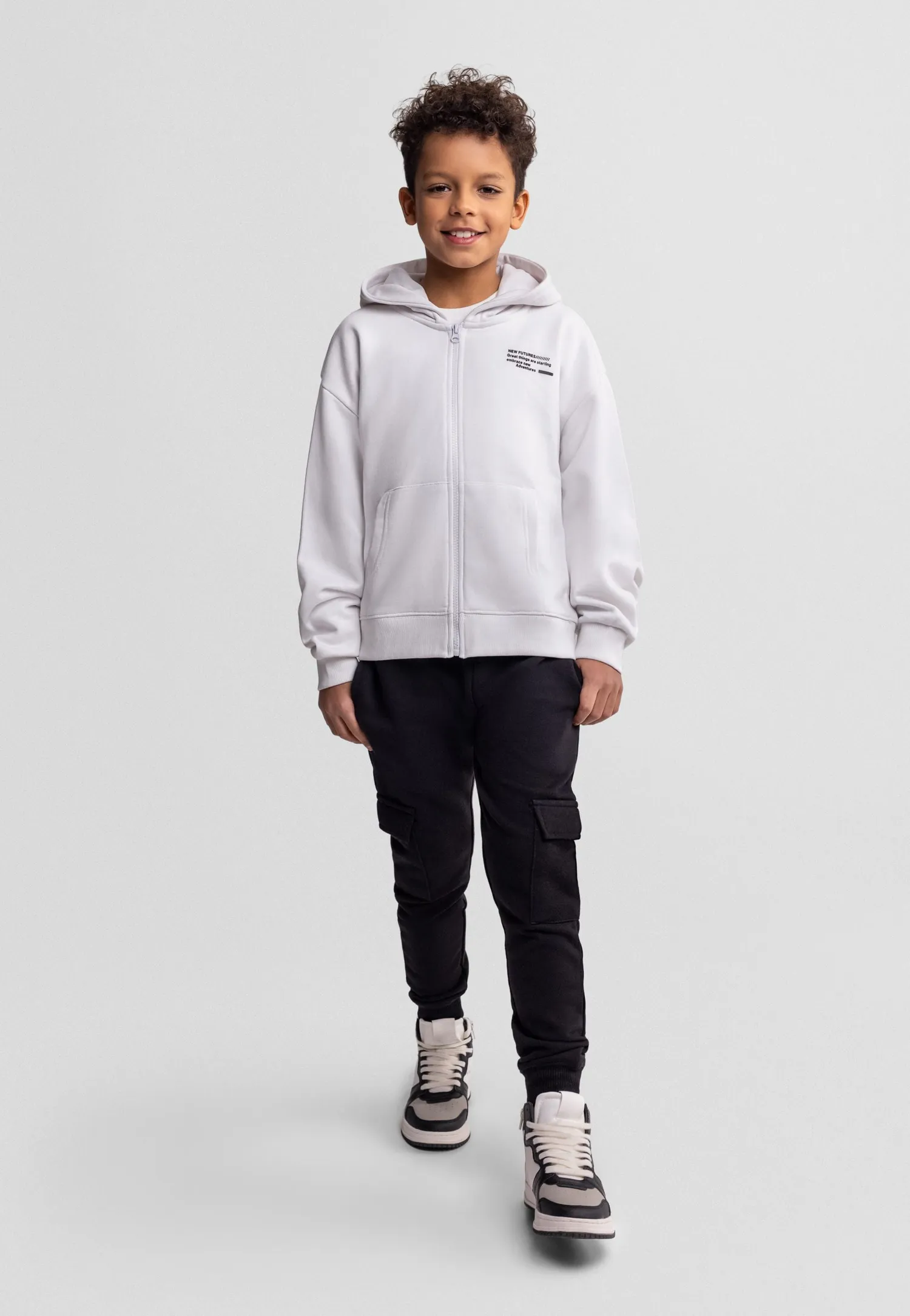 Minoti 44795 cargo joggingbukser 2-pak sort khaki bomuld