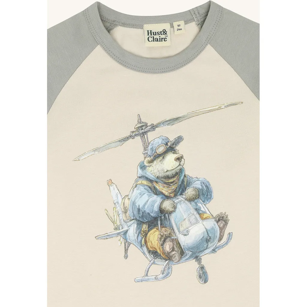 Hust & Claire HCAnton Helicopter bluse forest fog bomuld