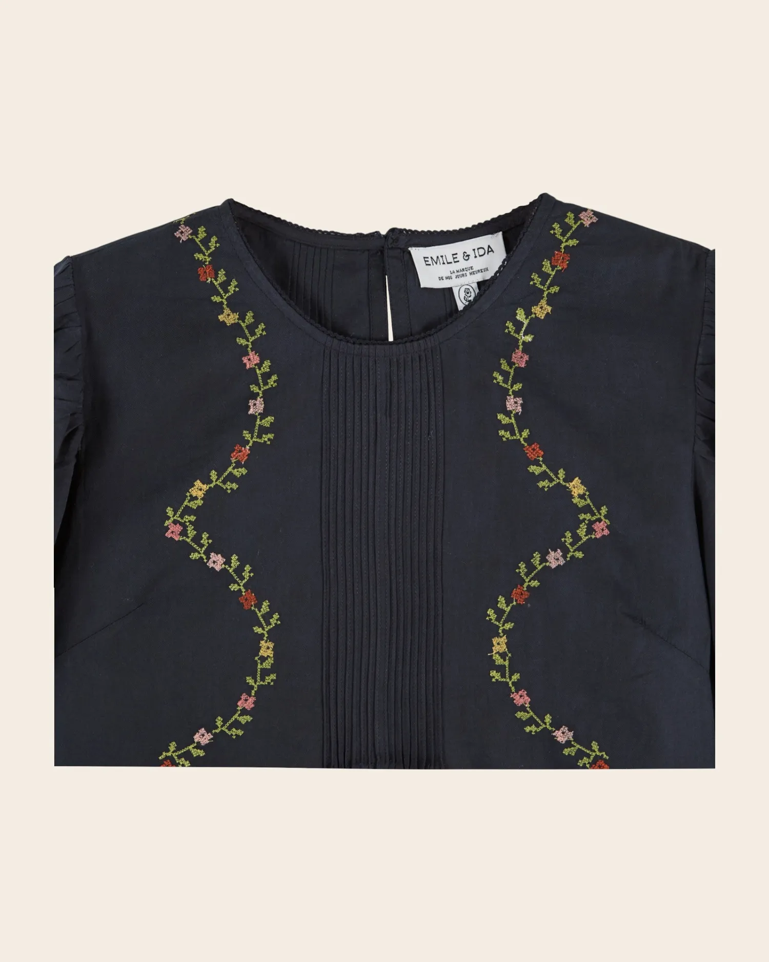Emile et Ida Estelle bluse sort dame broderet