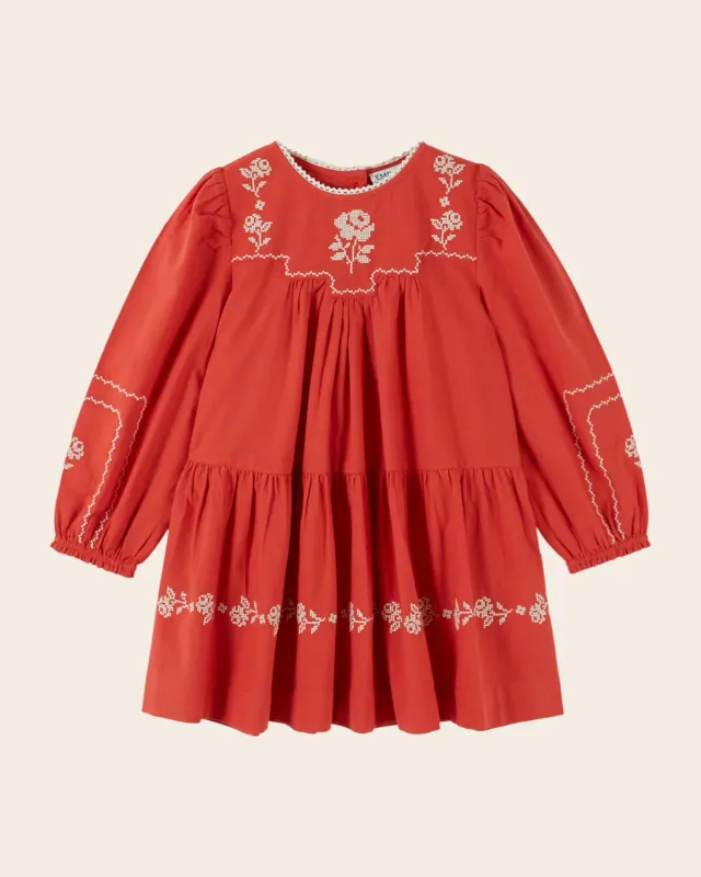 Emile et Ida Griotte kjole rød broderi