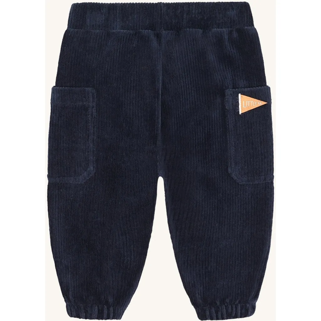 Hust & Claire Gus Ribbed velour joggingbukser More Navy