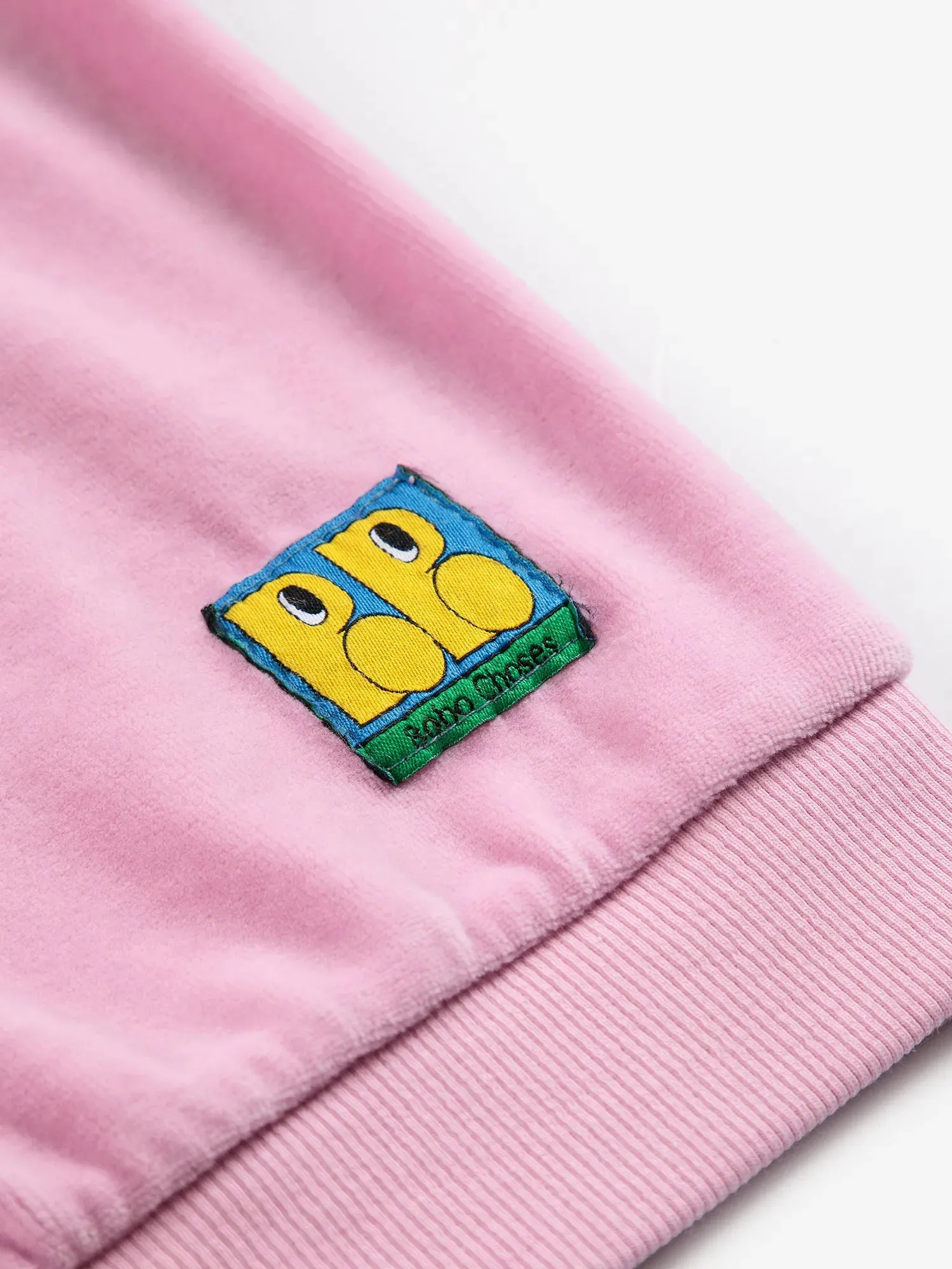 Bobo Choses Booo Tag velvet sweatshirt 3M lyserød
