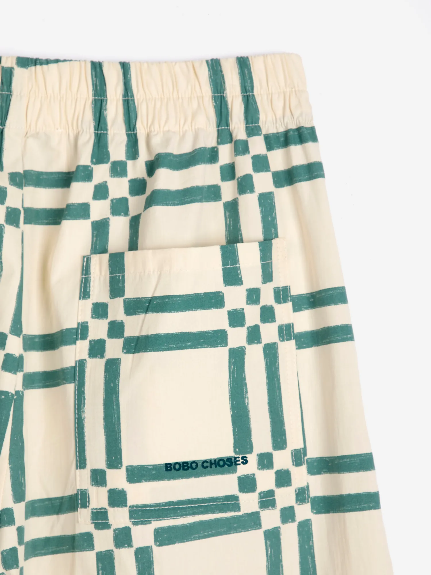 Bobo Choses Squares baggy bukser XS beige bomuld