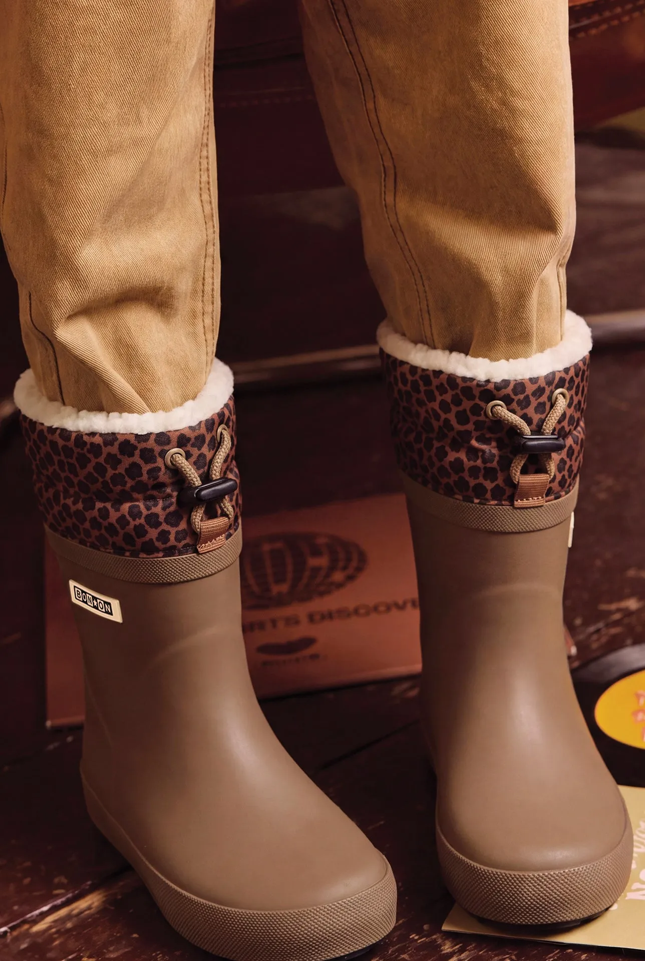 Bonton Ploc Marron gummistøvler 24-34 leopard
