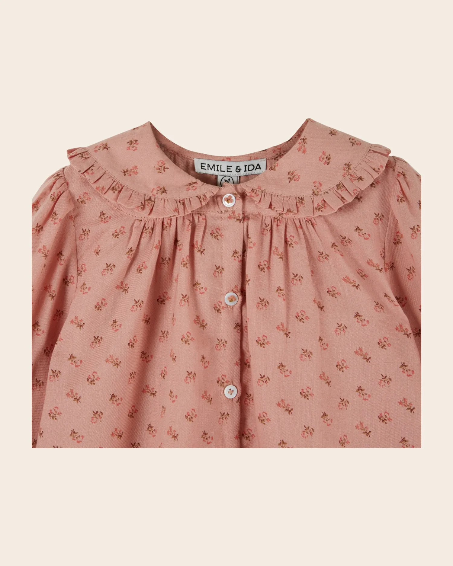 Emile et Ida Fleuri Rose bluse lyserød økologisk