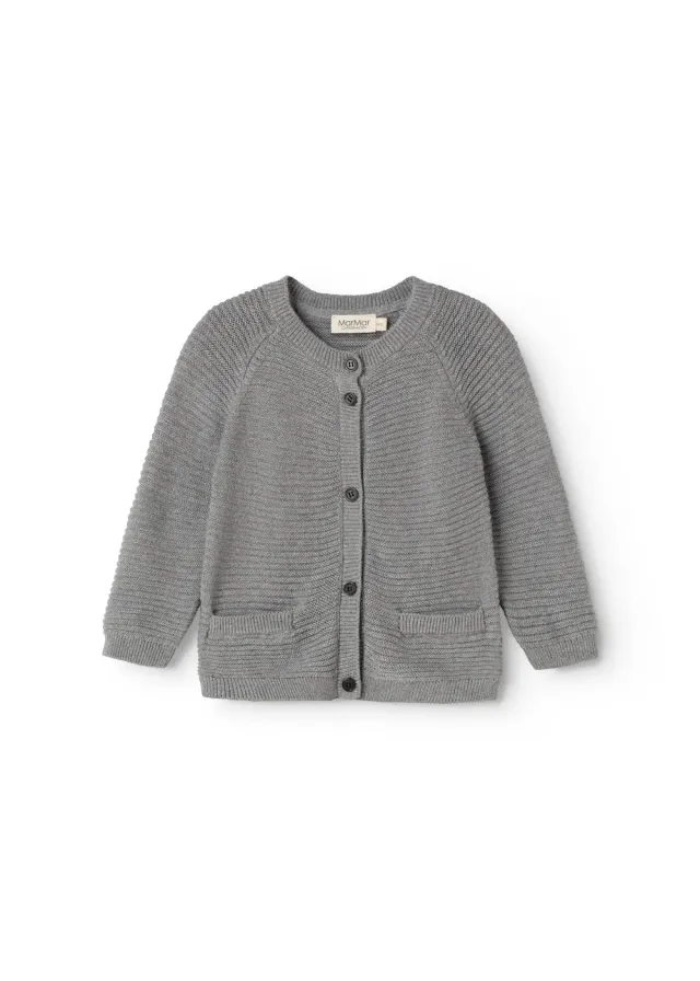 MarMar Taki strik cardigan Grey Melange bomuld