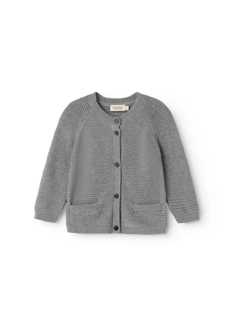 MarMar Taki strik cardigan Grey Melange bomuld