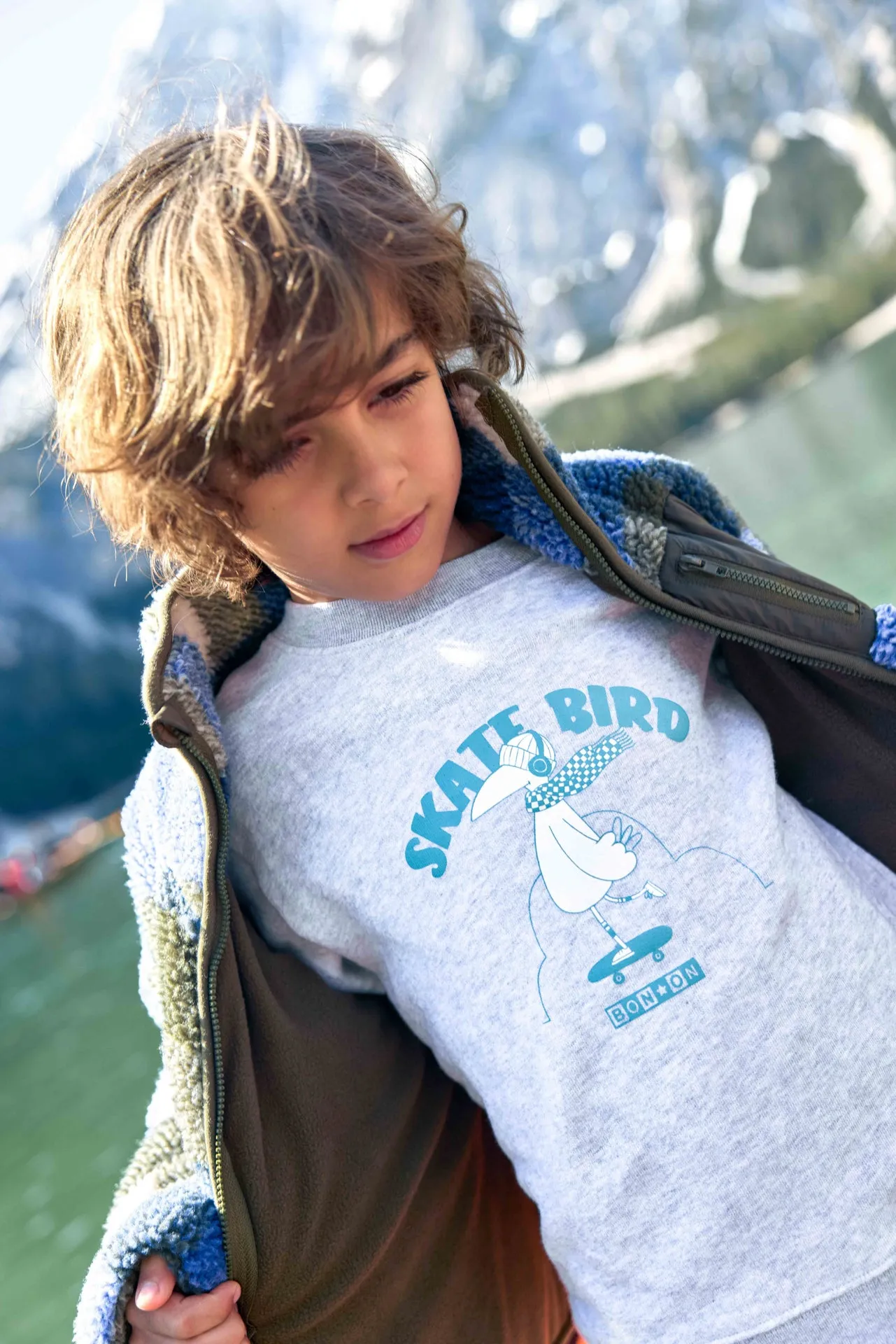 Bonton Montreal blouson sherpa blå tern