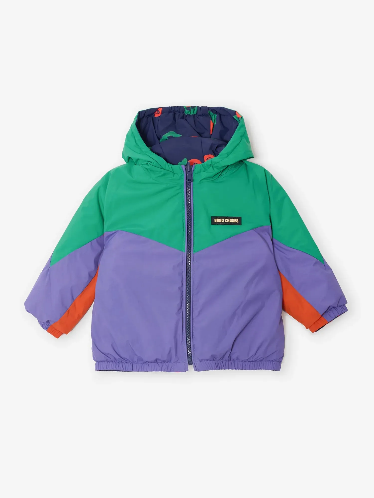 Bobo Choses Stamp Bloom anorak vendbar navy 6M