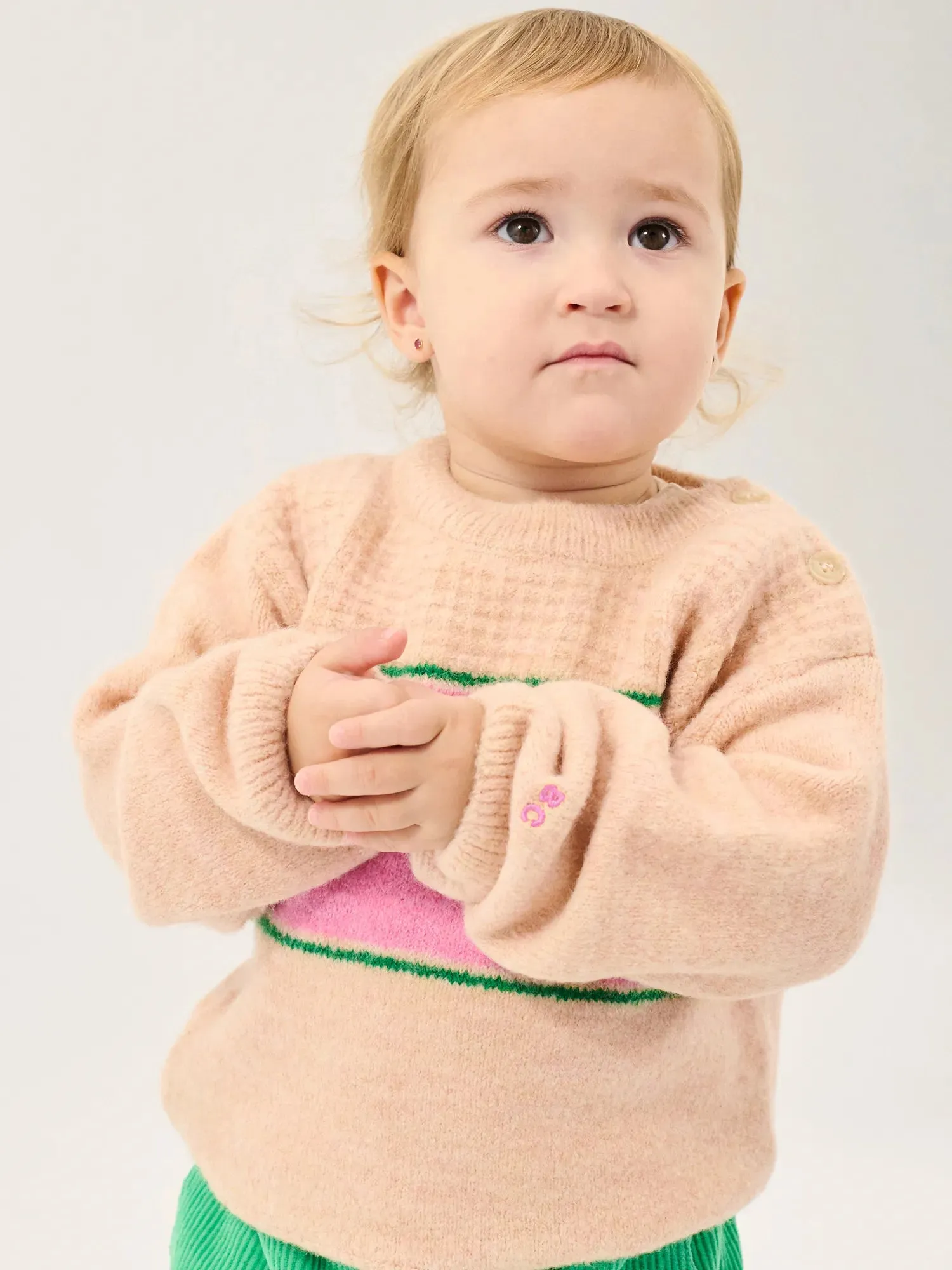 Bobo Choses BC Stripes Striktrøje Offwhite Baby
