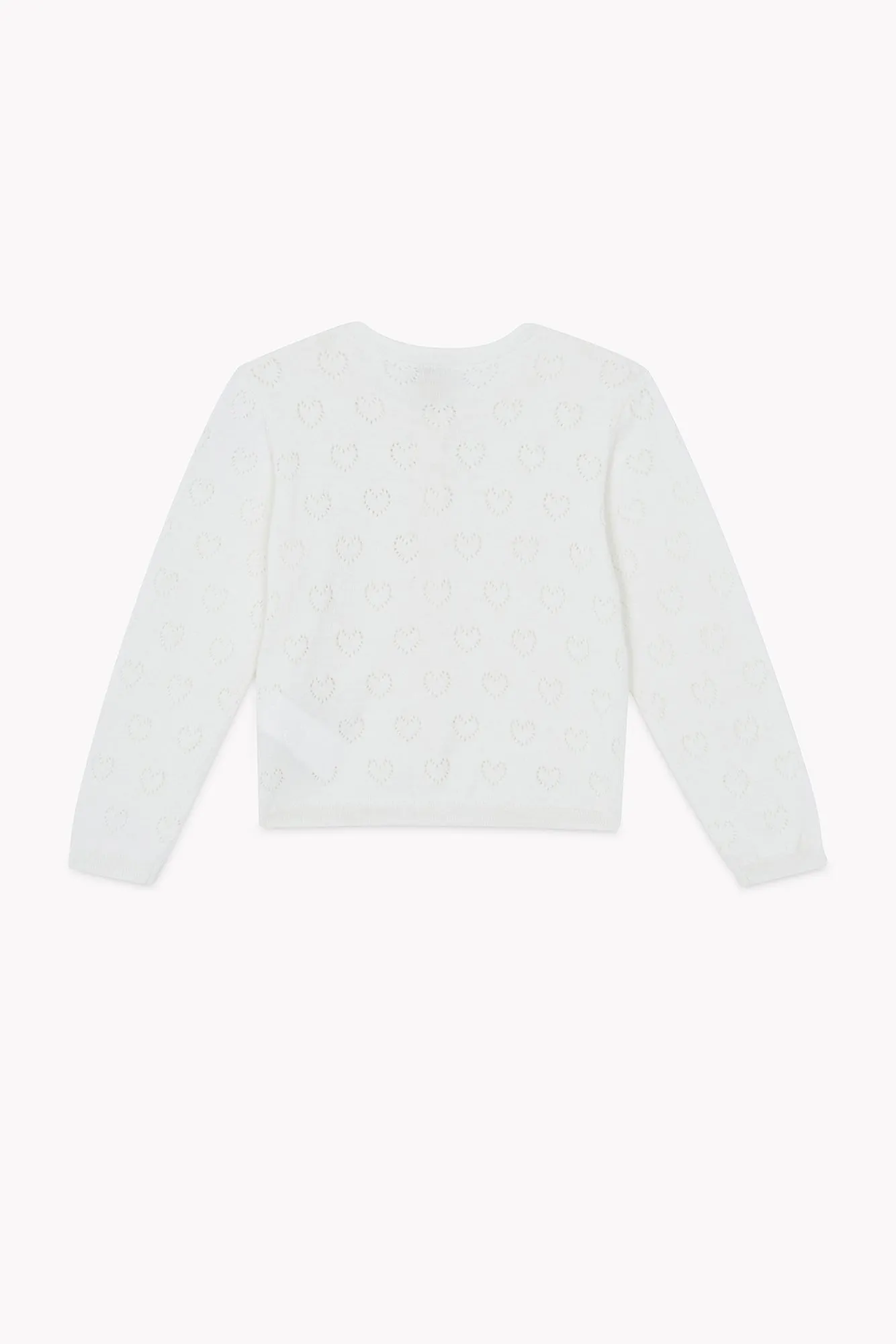 Bonton Lilou Coeur cardigan ecru hulmønster 4-14A