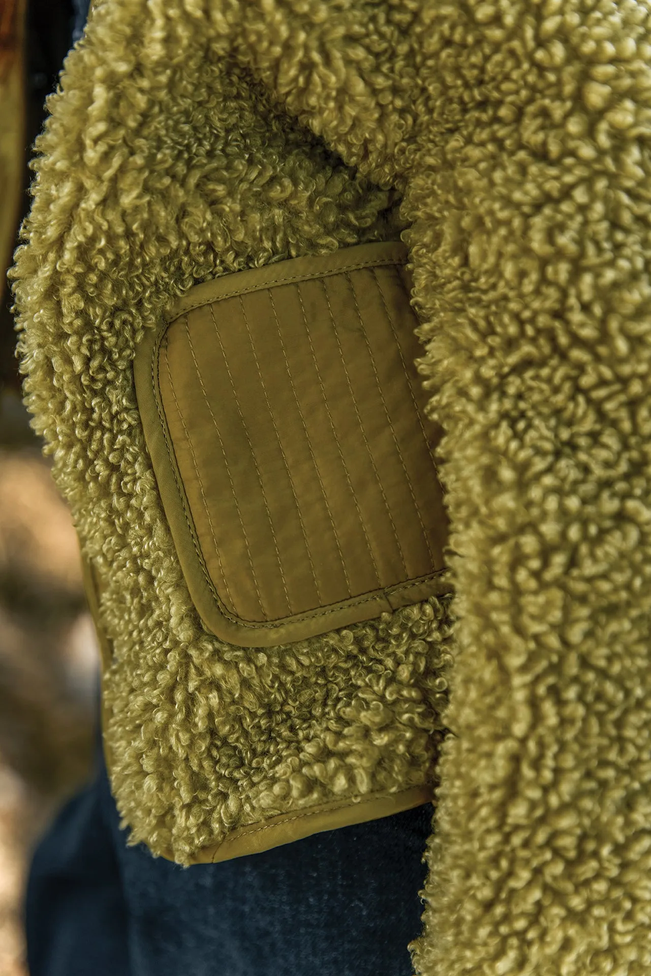 Bonton Molly Sherpa Vert Tige jakke grøn teddy 2-14år
