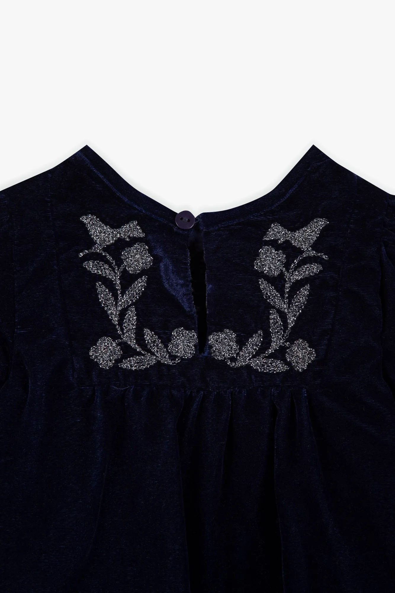 Bonton Daisy Bleu Brut kjole blå broderet lurex