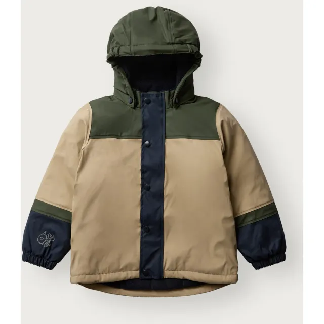 Hust & Claire Oddur Colorblock regnjakke deep ivy vandtæt