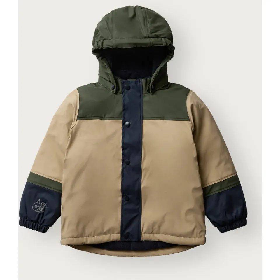 Hust & Claire Oddur Colorblock regnjakke deep ivy vandtæt
