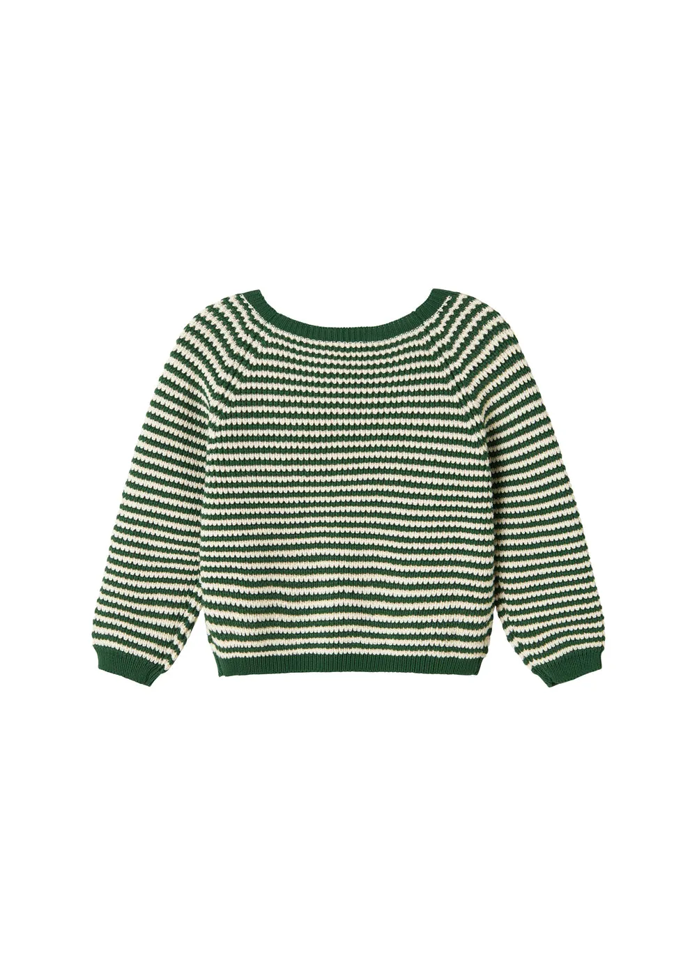 MarMar Torin striktrøje Garden Green Stripe økologisk