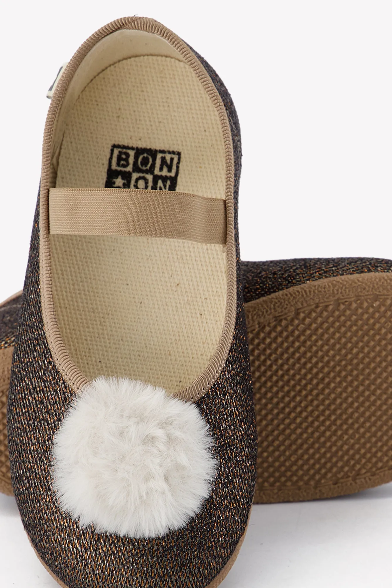 Bonton Pomponette sutsko sølv med pompon