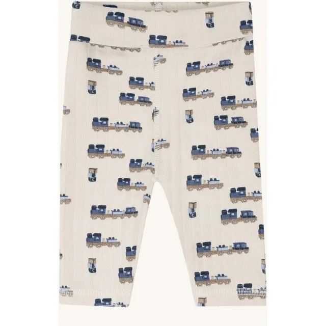 Hust & Claire Luca Rib Train leggings Off White bomuld