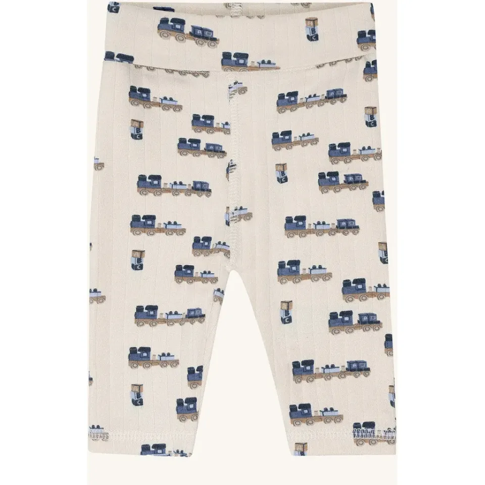 Hust & Claire Luca Rib Train leggings Off White bomuld