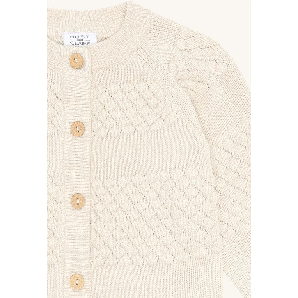 Hust & Claire HCCuno Knit Bubble cardigan Sandshell