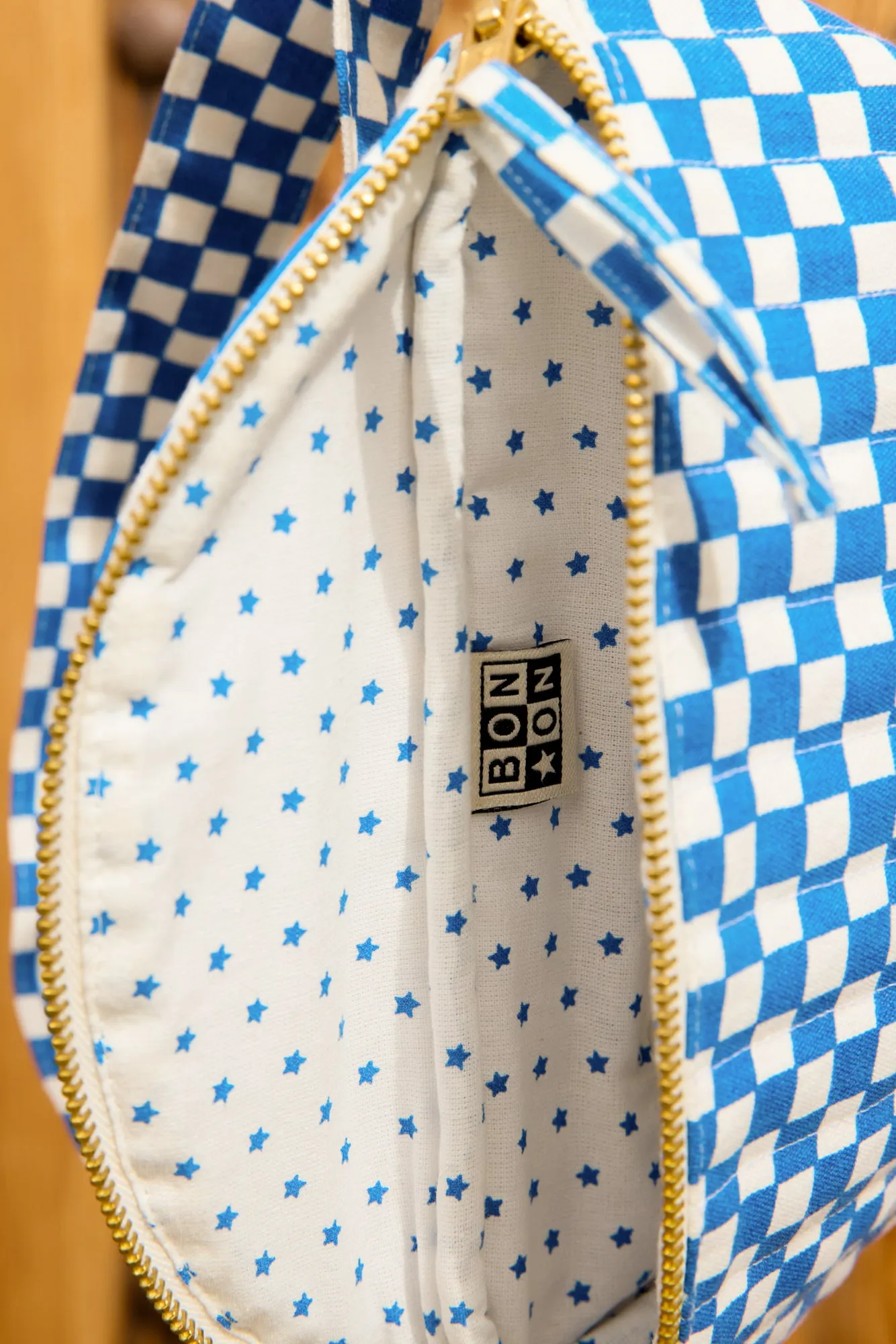 Bonton Damier Bleu bæltetaske TU ternet bomuld