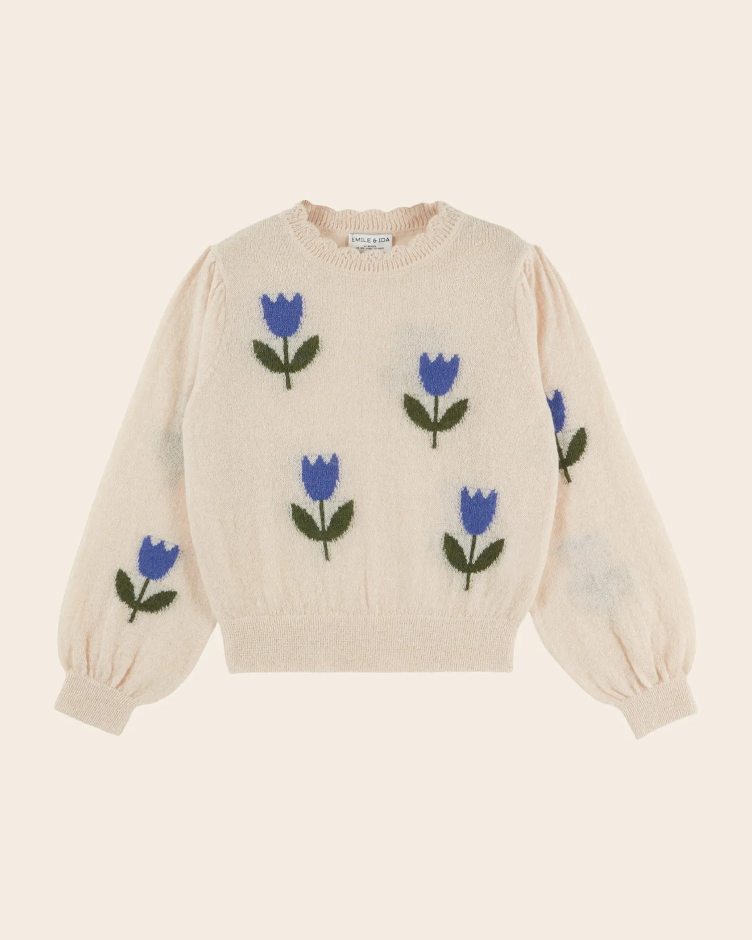 Emile et Ida Eva pullover beige mohair tulipan