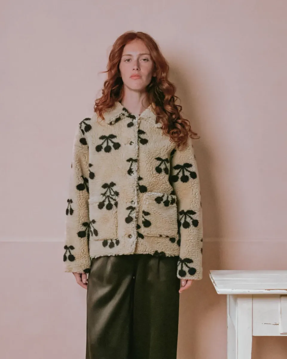Emile et Ida Etoile bamsejakke beige kirsebær
