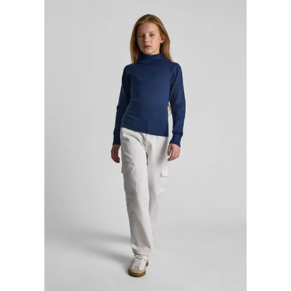 Minoti 43897 rullekravetrøje pige navy finstrik