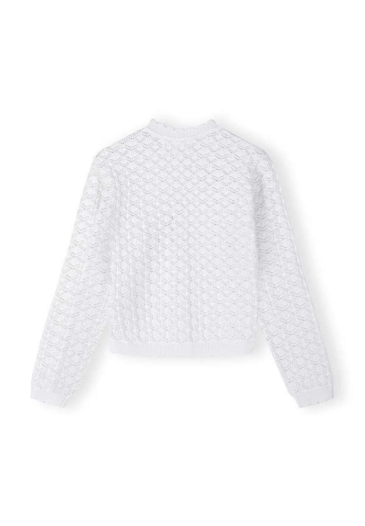 Minoti 44718 Strikcardigan hvid pointelle