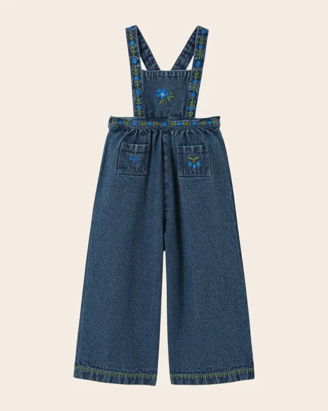 Emile et Ida Fleurs brodées smækbukser denim blå