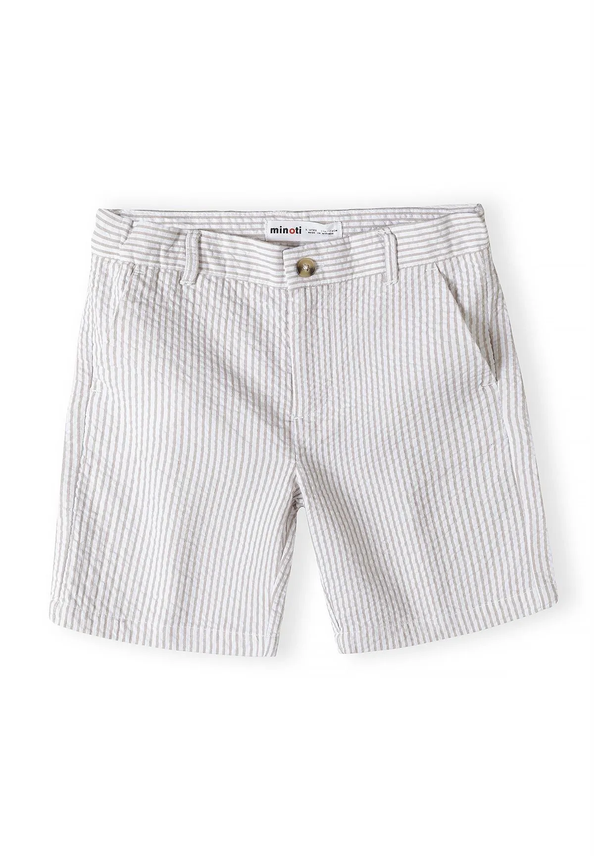 Minoti 44619 habitshorts dreng sand stribet bomuld