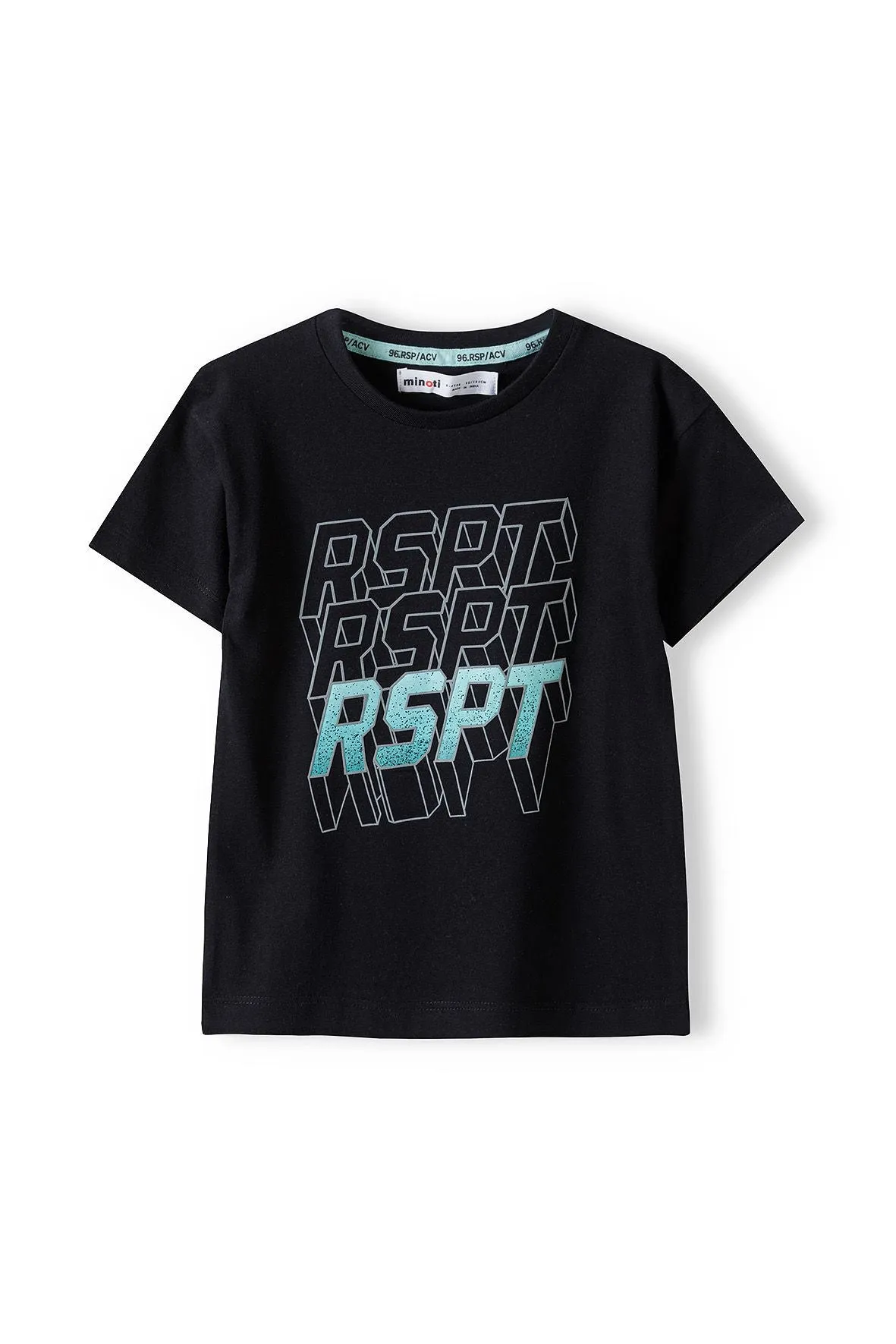 Minoti 38342 t-shirt sort til drenge bomuld print