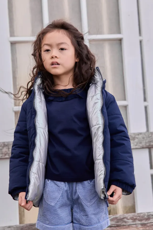 Bonton Moove Sailor Blue dynejakke blå hætte