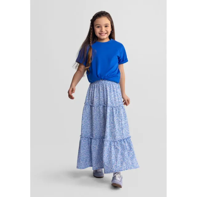Minoti 44663 maxinederdel blaa blomst piger