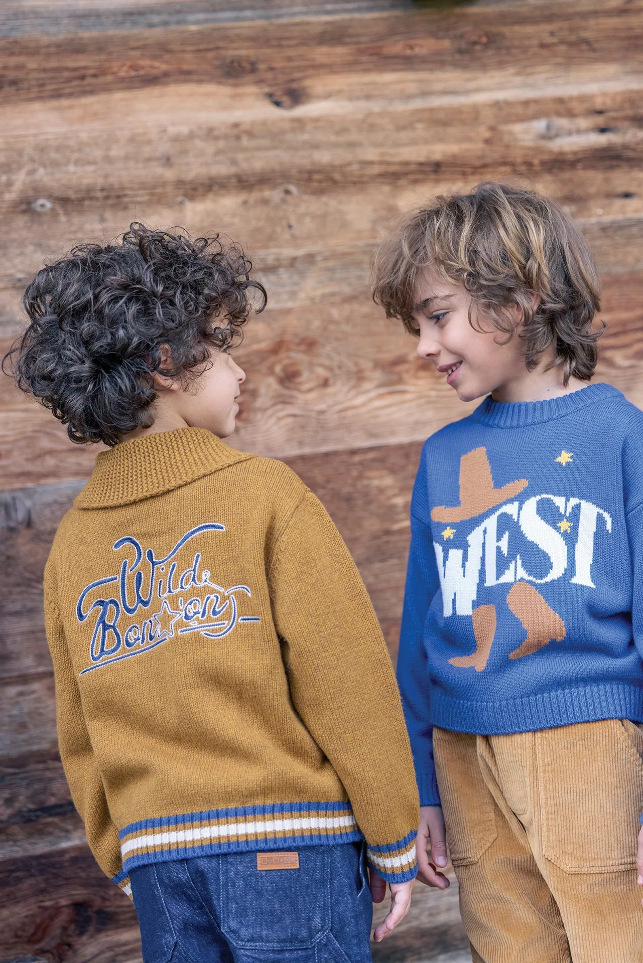 Bonton Milton West sweater blå uld 4A-14A
