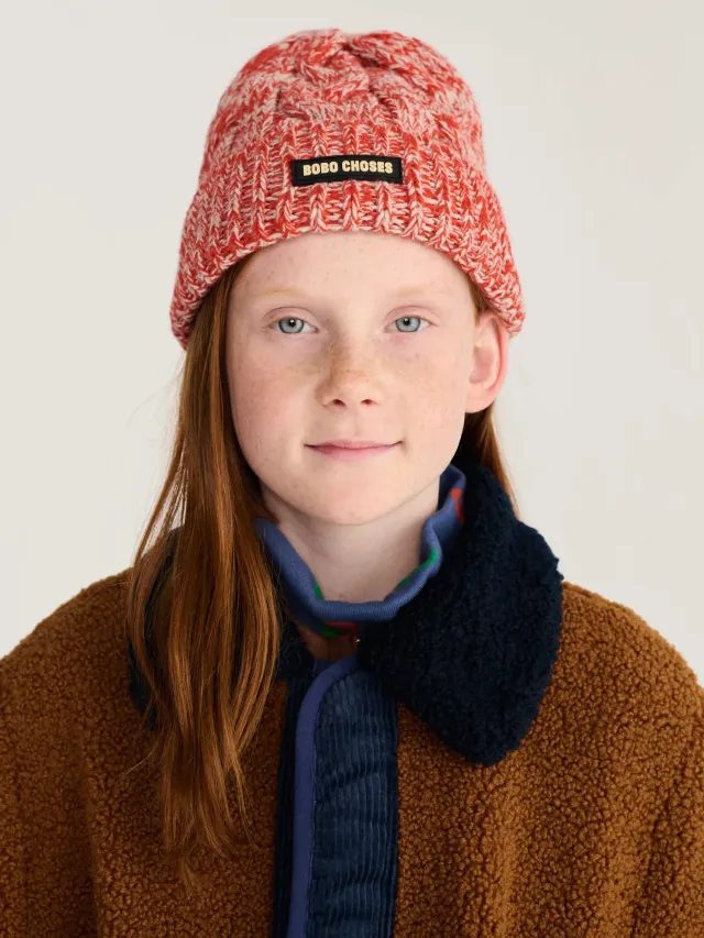 Bobo Choses All About Monsters hue HEAD52 rød strikket