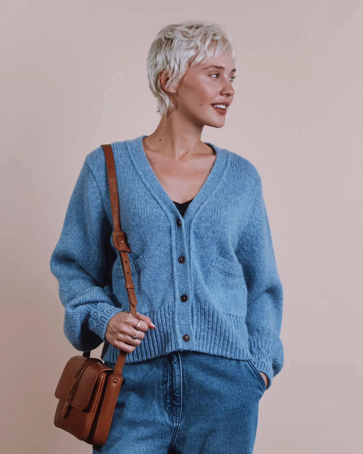 Emile et Ida Ecora cardigan lyseblå merinould